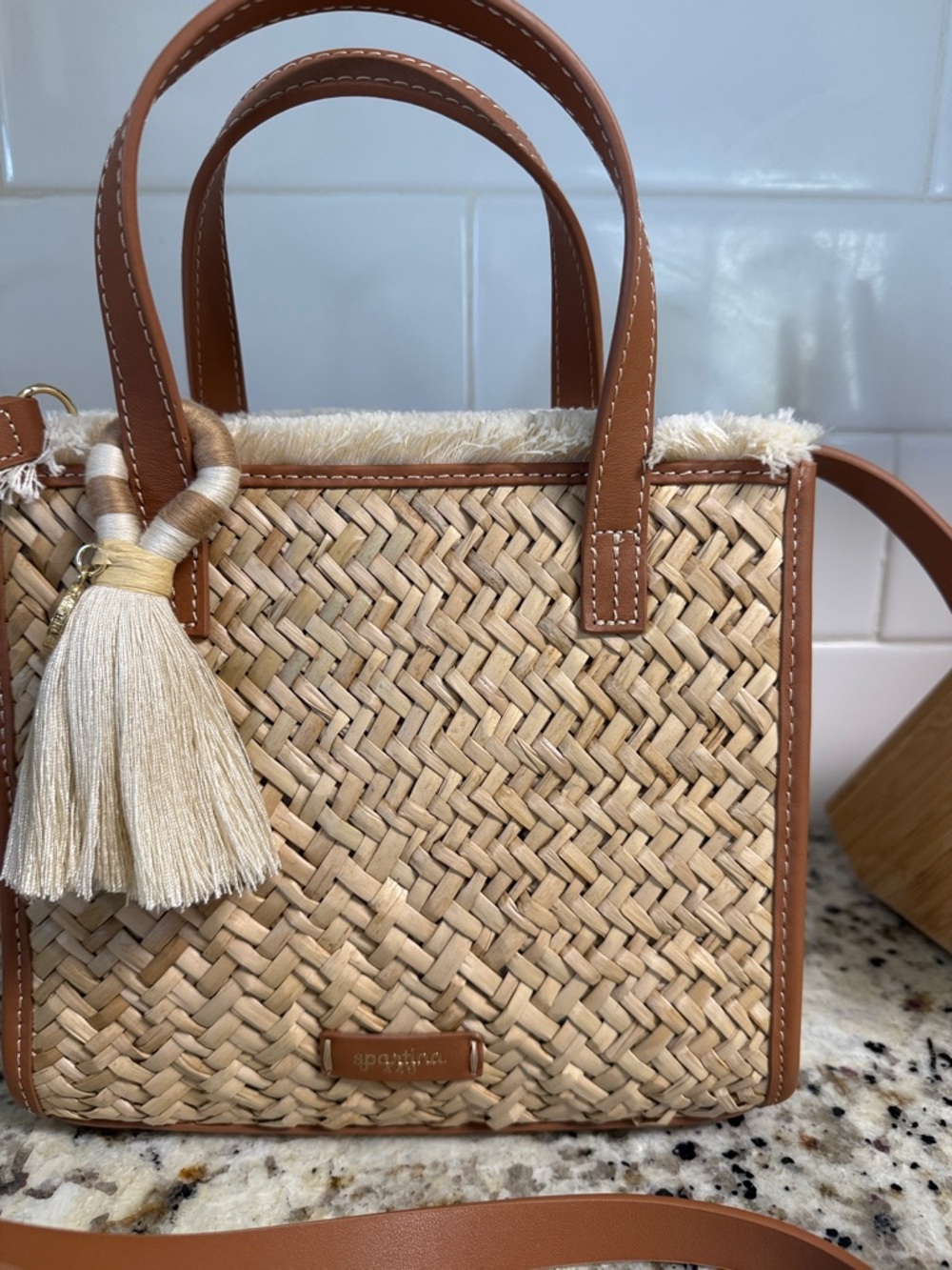 Spartina 449 Straw Dune Satchel Crossbody bag - Picture 6 of 9